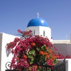 Blue dome with red flowers