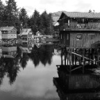 Town reflection B&W