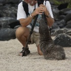 Stewart with Baby Sea Lion