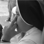 Nun giving a finger